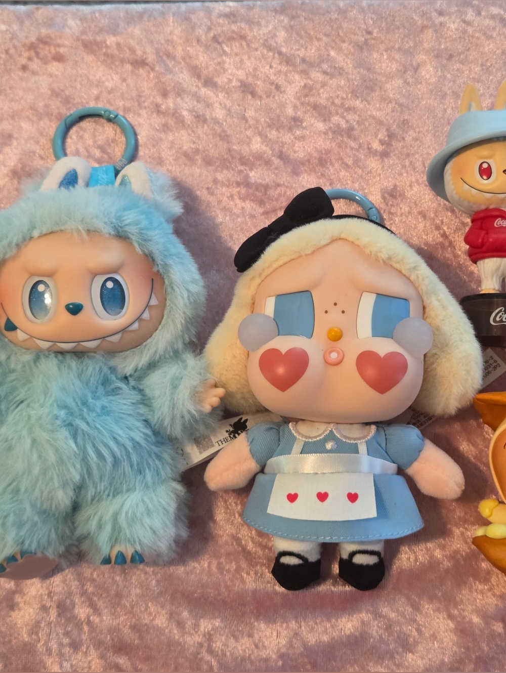 Popmart Lot Labubu Cry Baby Coca Cola Figures Plush Keychain